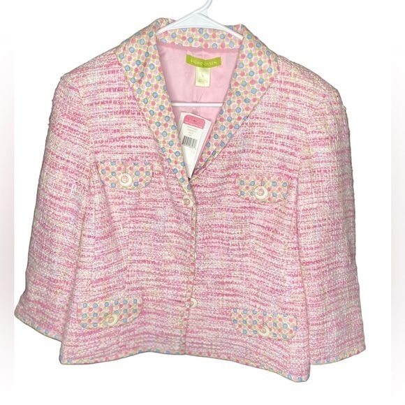 Sigrid Olsen Jackets & Blazers - Sigrid Olsen Jackets & Coats Super Cute Pink Tweed Jacket size 10 NWT